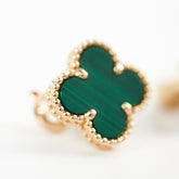 Van Cleef & Arpels Vintage Alhambra Malachite Earrings
